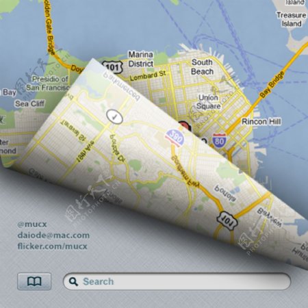 地图搜索应用PSD界面