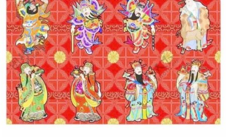 中国传统门神财神年画