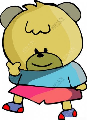 位图卡通动物熊可爱卡通色彩免费素材