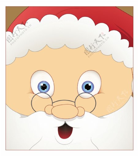 笑的可爱的圣诞老人脸上的表情