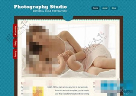 蓝色纹理漂亮的育婴企业网站模板