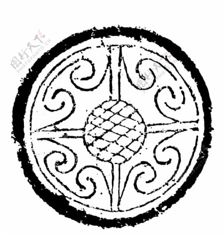 印花矢量图古代铜刻黑白色抽象徽章标记免费素材