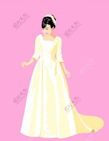 韩国婚纱礼服矢量图62