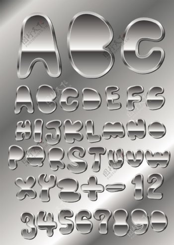 金属质感的字体设计矢量素材04