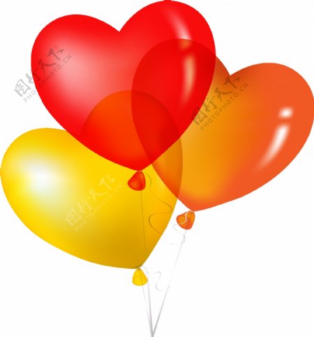浪漫的心形的气球矢量