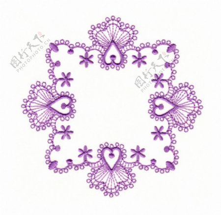 绣花色彩淡紫色家纺免费素材