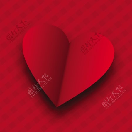情人节的红色的心在红色的背景
