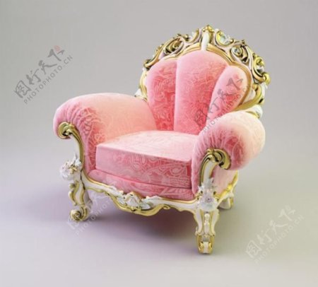 欧式单座沙发3d模型图片