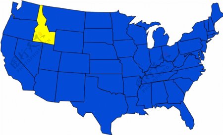 美国各州地图