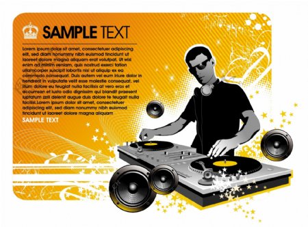 2种型号的DJ打碟插画矢量素材