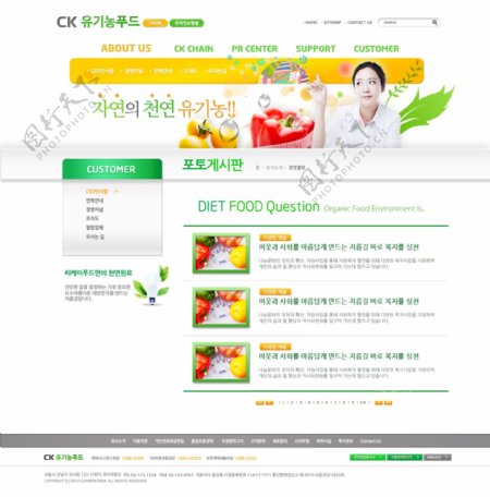 绿色食品psd网页模板