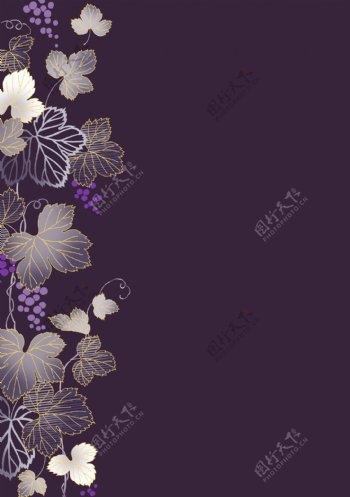 高贵紫色侧边大花底图