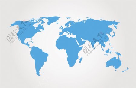 蓝色的世界地图矢量