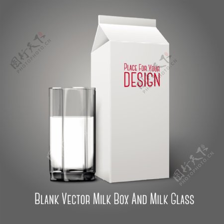 牛奶盒模板矢量素材