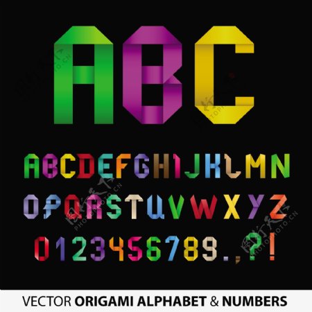 套彩色的字母和数字设计矢量图02