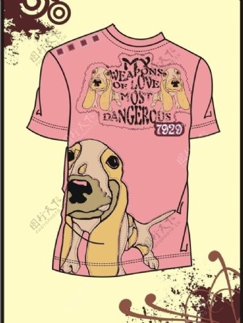 男装tshirt印花设计宠物狗图案图片