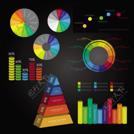彩色信息图矢量素材