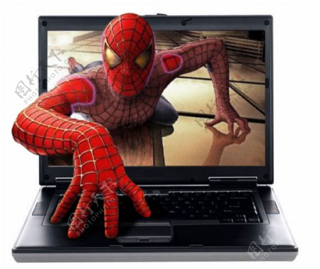 爬出电脑的蜘蛛侠