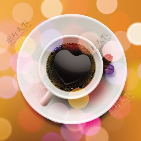 爱咖啡的心的情人节背景