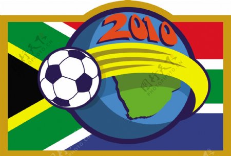 2010世界杯足球球图和南非国旗
