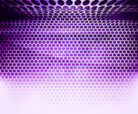 紫六角网格背景
