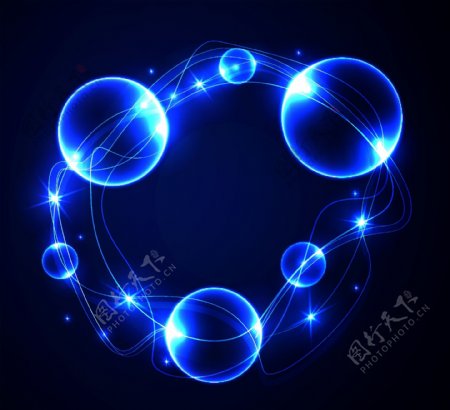 蓝色光环效应的动态矢量素材03