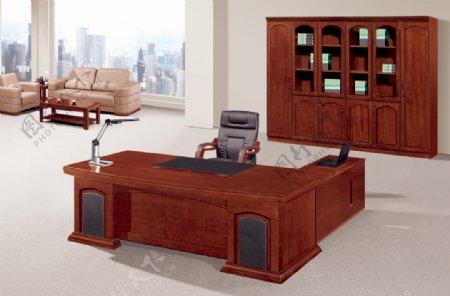 实木办公桌背景图