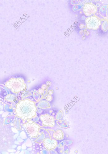 紫色底白花纹底纹花纹素材
