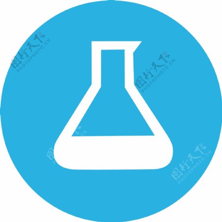 蓝色背景化学瓶图标