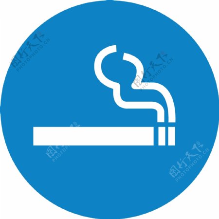蓝色背景香烟图标