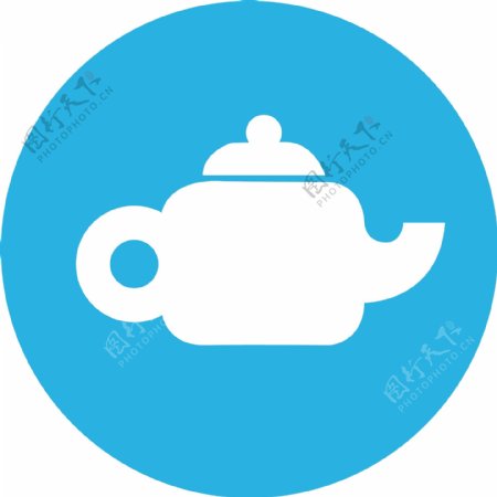 蓝色茶壶图标素材