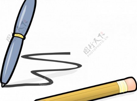 石墨铅笔和钢笔插图矢量