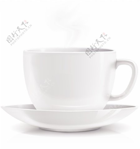 现实的白色咖啡杯矢量素材