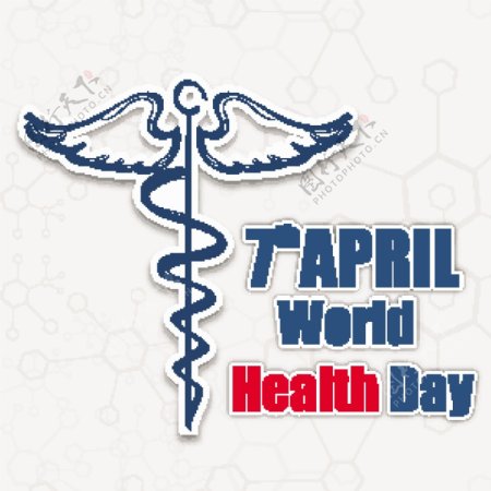 摘要世界卫生日的概念与棕色背景医学符号