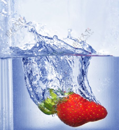 动感水中草莓图片