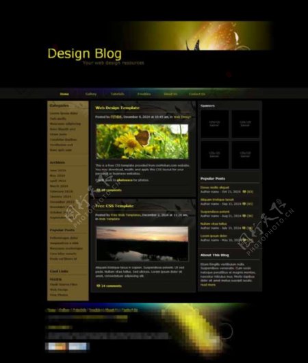 酷炫的网页设计类博客模板