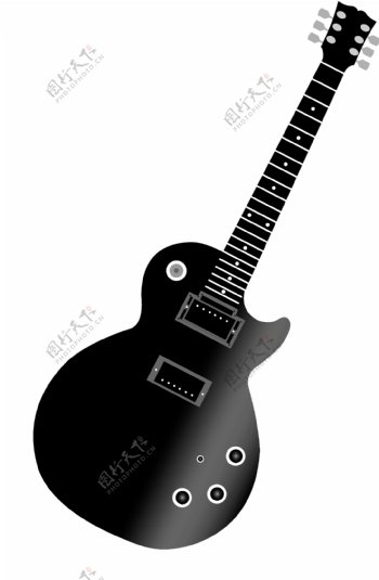 印花矢量图色彩黑白色电乐器吉他免费素材