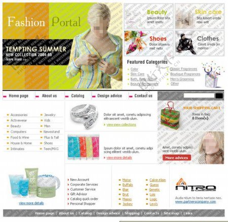 时尚小型商品电子商务网站模板