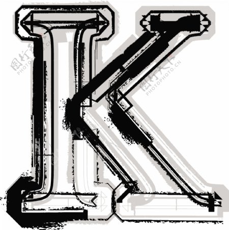 垃圾字体字母K