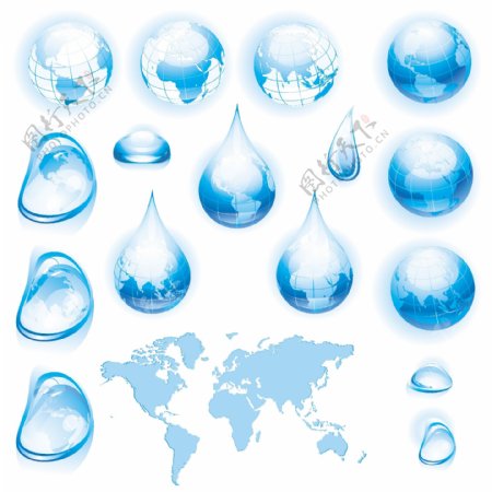 水滴水滴地球矢量变化