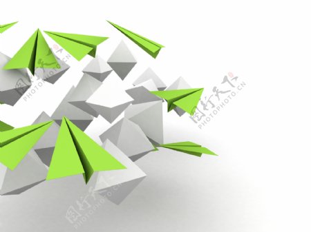 三维立方体的纸飞机