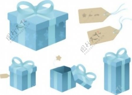 自由的蓝色礼盒矢量素材