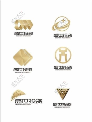 投资金融logo设计黄金金色图片