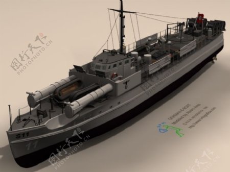 小型鱼类攻击艇3d素材图片