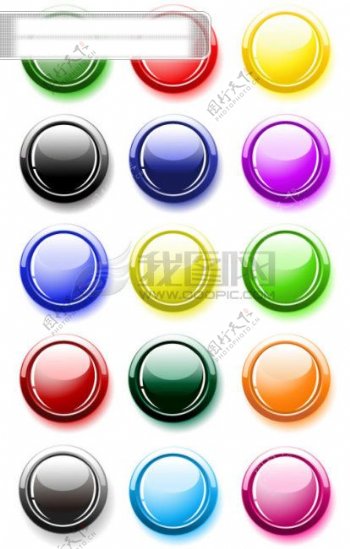 多色彩圆形水晶按钮矢量素材eps格式矢量图标水晶圆形按钮矢量素材