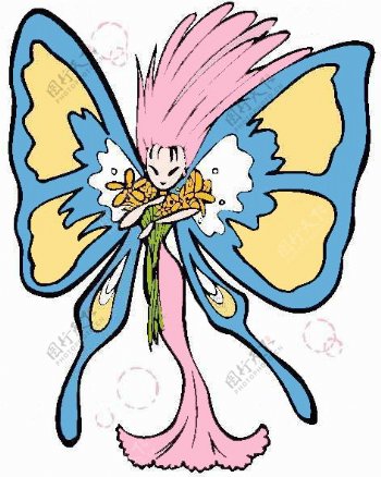 位图卡通动物昆虫蝴蝶可爱卡通免费素材