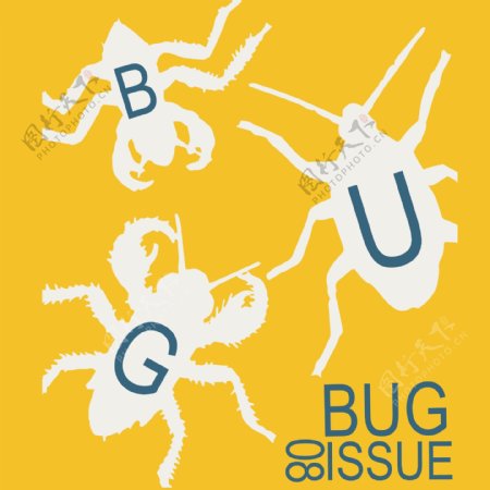 印花矢量图卡通动物昆虫甲虫免费素材