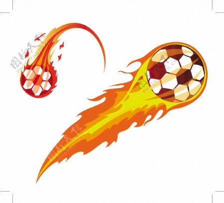 足球火焰创意矢量素材