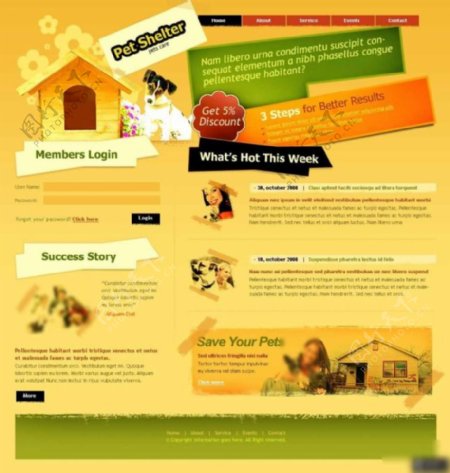 宠物屋护理机构网页模板