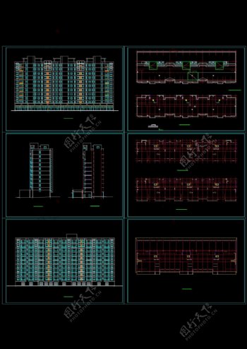 高层板式住宅楼cad方案图